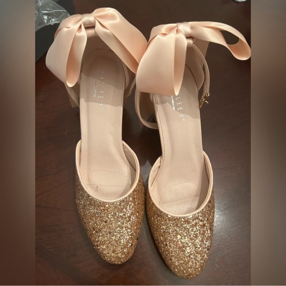 Rose gold glitter heels